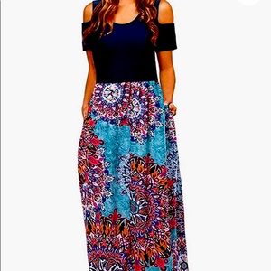 XL Womens Boho Maxi Dress NWT